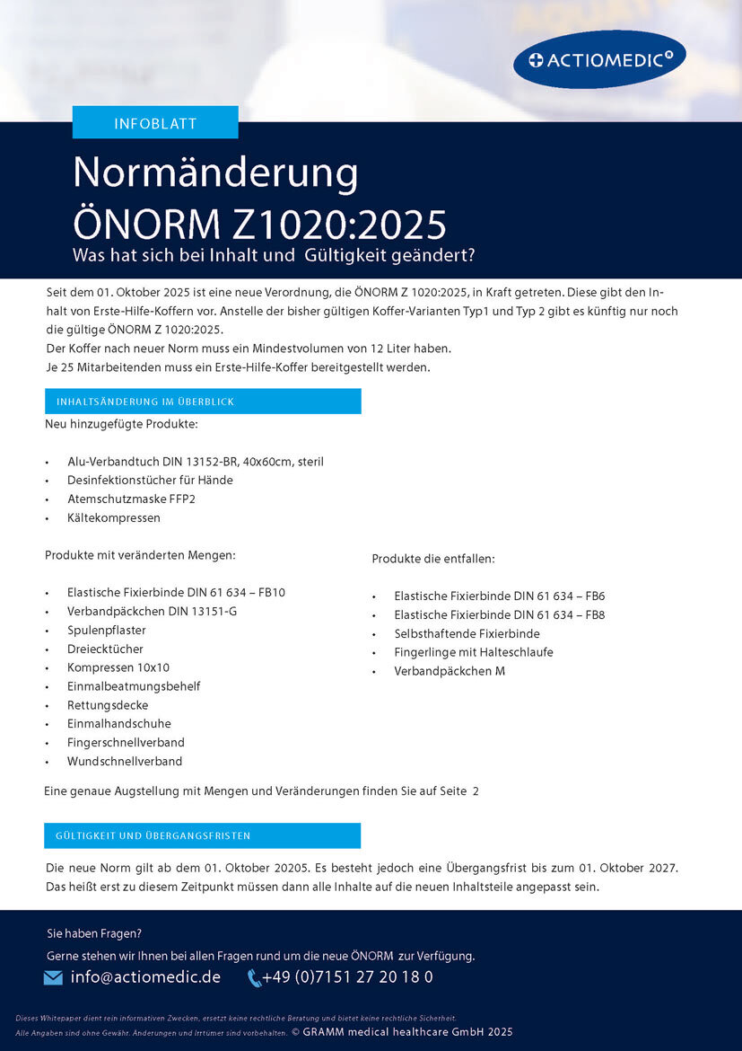 GRAMM medical Infoblatt ÖNORM Z1020