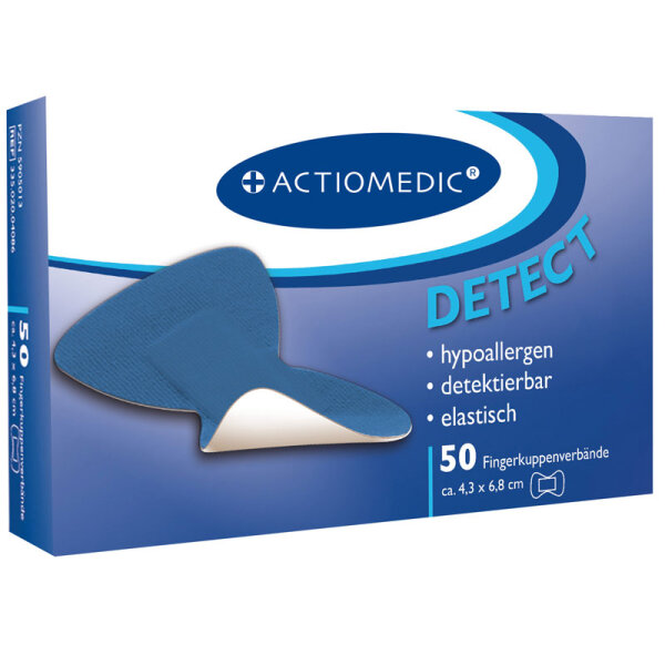 ACTIOMEDIC&reg; DETECT + ELASTIC Fingerkuppenverband, Pack &agrave; 50 St&uuml;ck