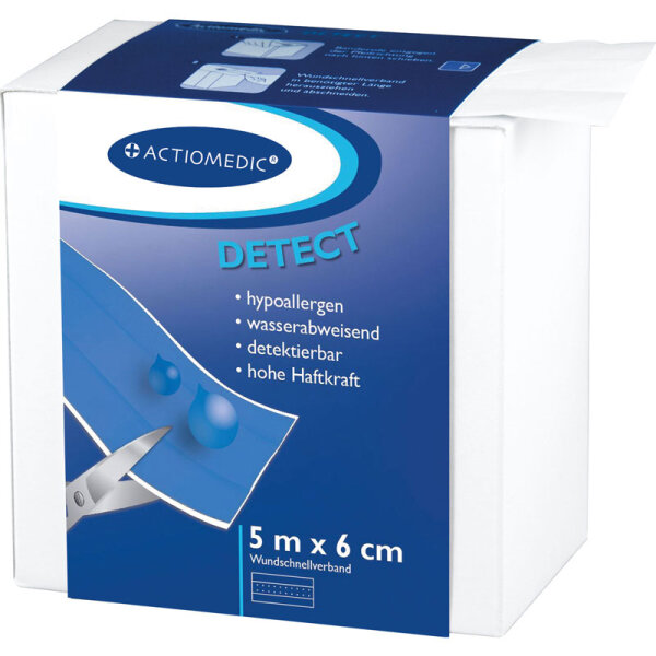 ACTIOMEDIC&reg; DETECT + AQUATIC Wundschnellverband, 5 m x 6 cm