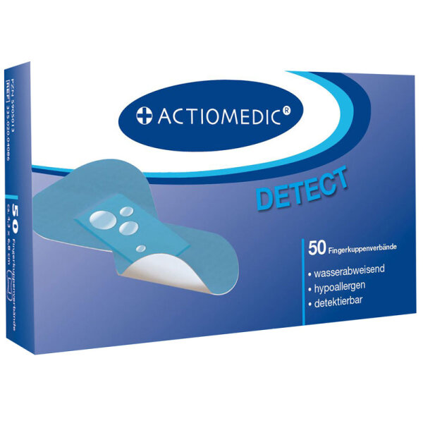 ACTIOMEDIC&reg; DETECT + AQUATIC Fingerkuppenverband, Pack &agrave; 50 St&uuml;ck