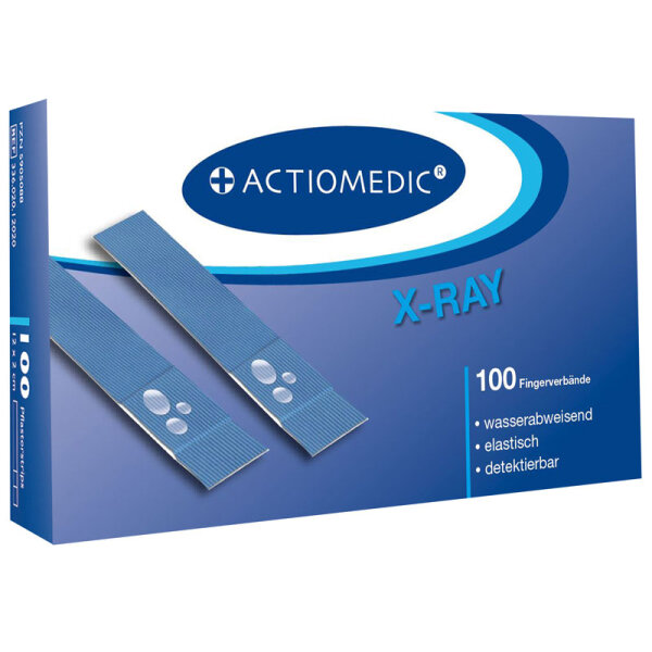 ACTIOMEDIC&reg; X-RAY + AQUATIC Fingerverband, 12 x 2 cm, Pack &agrave; 100 St&uuml;ck