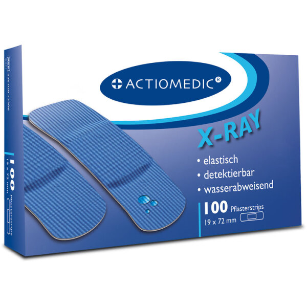 ACTIOMEDIC&reg; X-RAY + AQUATIC Pflasterstrips, 19 x 72 mm, Pack &agrave; 100 St&uuml;ck
