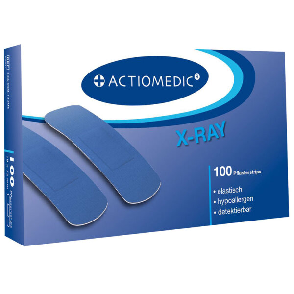 ACTIOMEDIC&reg; X-RAY + ELASTIC Pflasterstrips, 19 x 72 mm, Pack &agrave; 100 St&uuml;ck