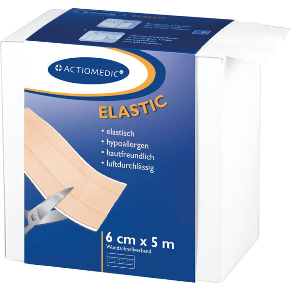 ACTIOMEDIC&reg; ELASTIC Wundschnellverband,  5 m x 6 cm